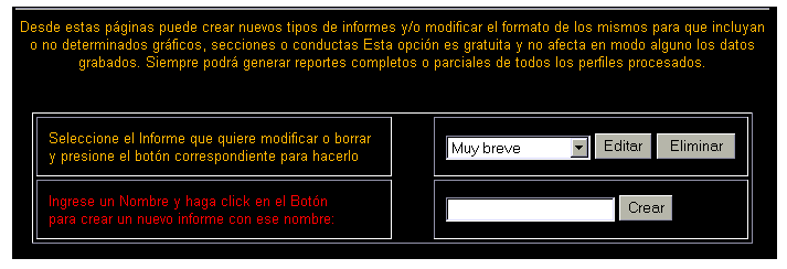 Imagen de la página de Edición de Modelos de Informe